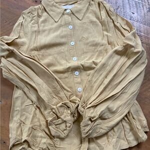 Elegant Mustard Button-Down Shirt